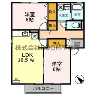 シェ・ドゥーブル A・B【2階】の間取り