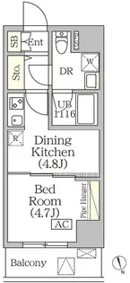 BRICK RESIDENCE 築地明石町【9階】の間取り