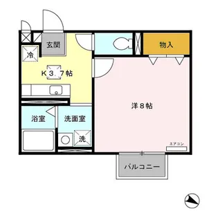 パセオプラシード角田A【1階】の間取り