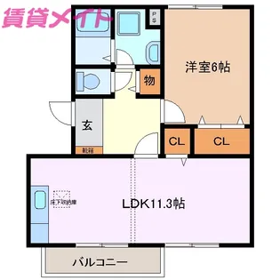 コーポラスアメニティI【2階】の間取り