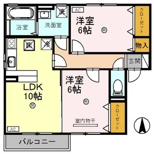 リビングタウン舟橋壱番館 D【1階】の間取り