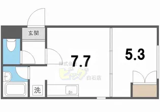 1DKの間取り画像