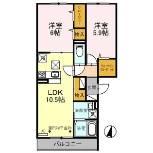 埼玉県八潮市緑町4【アパート】の間取り