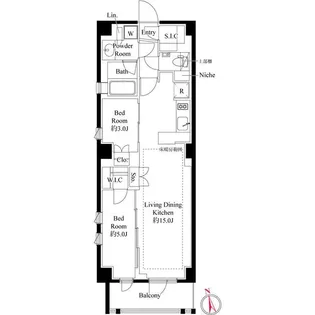 343レジデンス西麻布(オープンレジデンシア)【3階】の間取り