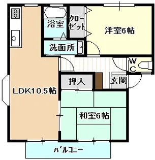 フラワーハイツ【1階】の間取り