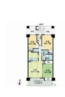 ライオンズプラザ新越谷【5階】の間取り