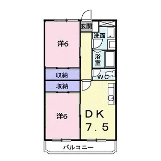 ビューテラス畷A棟【2階】の間取り