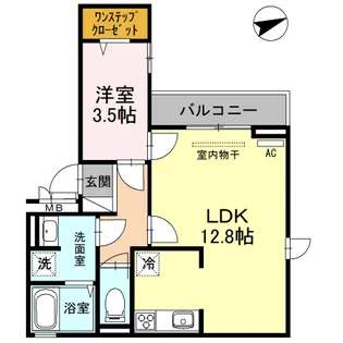 LA MAISON VERTE 西田辺【3階】の間取り