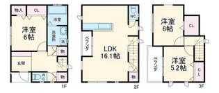 神奈川県川崎市中原区井田三舞町【一戸建】の間取り