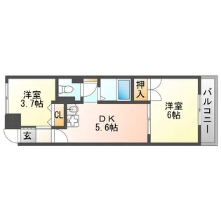 大拓ハイツ7【6階】の間取り
