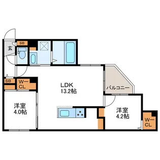 Terrace Sakura テラスサクラ【2階】の間取り