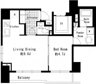 東京都港区新橋5【マンション】の間取り