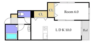 cocoru庭瀬【1階】の間取り