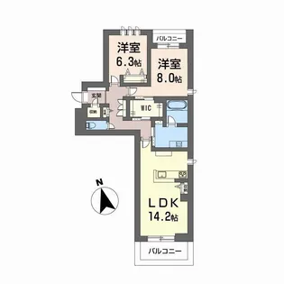 GreenGarden東古松【3階】の間取り