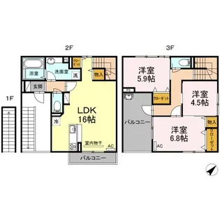 セジュールさくら【2階】の間取り
