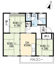 UR中登美第三【2階】の間取り