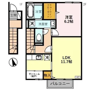 HOLY1(ホーリーワン) B【2階】の間取り