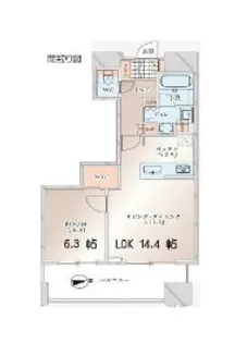富久クロスコンフォートタワー【28階】の間取り