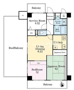 ランデージ津田沼【6階】の間取り