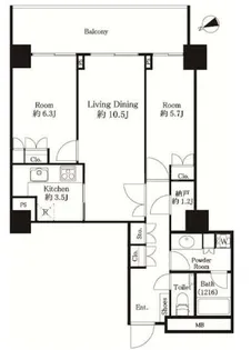 代官山アドレス ザ・タワー【26階】の間取り