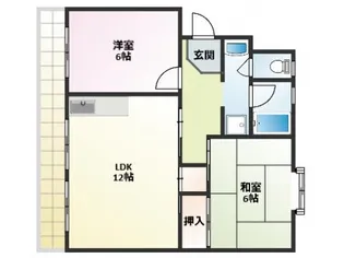 ハイツカームネス【1階】の間取り