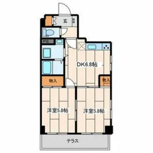 グランドゥール溝ノ口【1階】の間取り