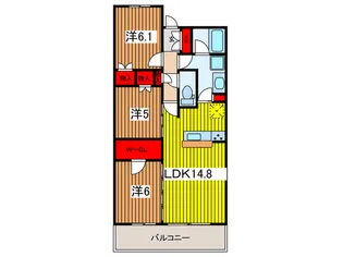 大宮スカイ&スクエアザタワー【5階】の間取り