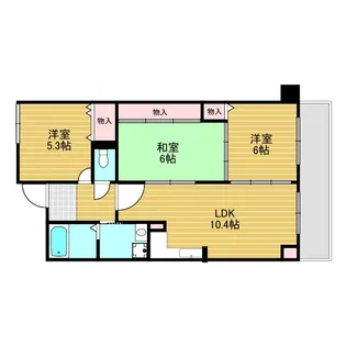 プルメリア東三国サウス【6階】の間取り
