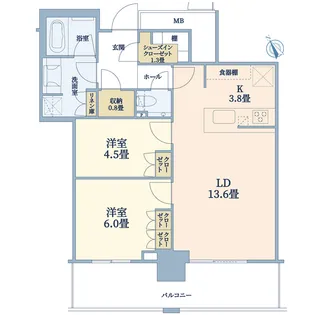 ザ・タワー横浜北仲【23階】の間取り