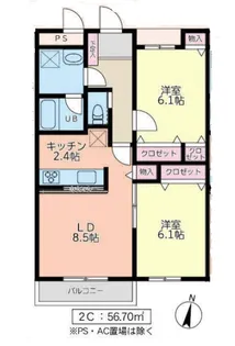 ガーデニア【2階】の間取り