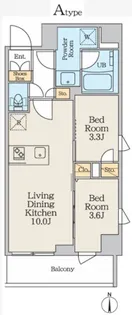 クレストコート本所吾妻橋North【10階】の間取り