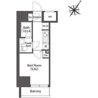 スタイリオフィット溝の口【3階】の間取り