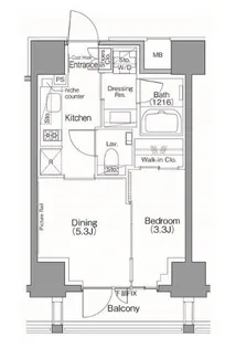 ザ・パークハビオSOHO南青山【5階】の間取り