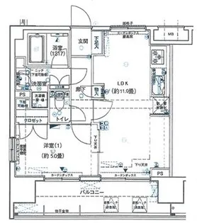 デュオシティ上野松が谷【5階】の間取り