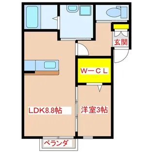 ハレクラニ川内 B棟【2階】の間取り