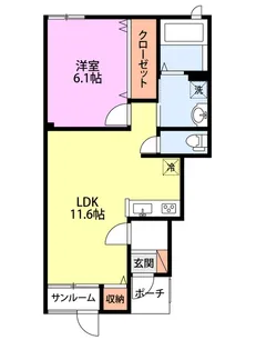 グランソレーユC棟【1階】の間取り