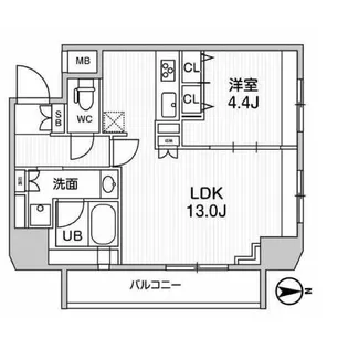 GENOVIA浅草橋II skygarden【8階】の間取り