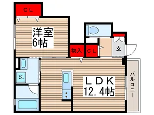 フォンティーヌ八番館【1階】の間取り