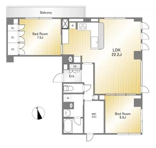 ハレロイヤル目黒【2階】の間取り
