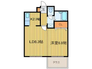 ハウスオブリザ平岸7番館【4階】の間取り