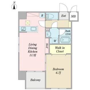 Saint-Clair【6階】の間取り