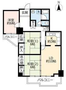 URさざなみプラザ第三【8階】の間取り