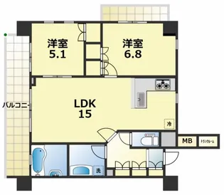サザンコート【6階】の間取り
