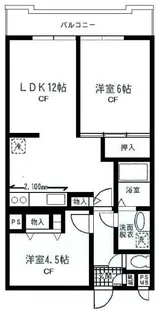 ヒルサイドフラッツB棟【3階】の間取り