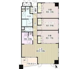 クラッサ調布【5階】の間取り