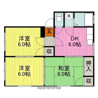 沖村マンション【1階】の間取り