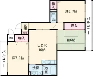 セントラルヴィレッジ【2階】の間取り