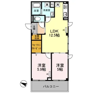 クレリアス若葉【2階】の間取り
