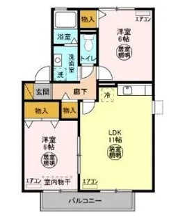 メゾンブランシェ A【2階】の間取り