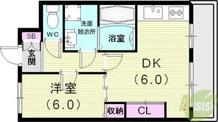 ユニバーサルビル【5階】の間取り